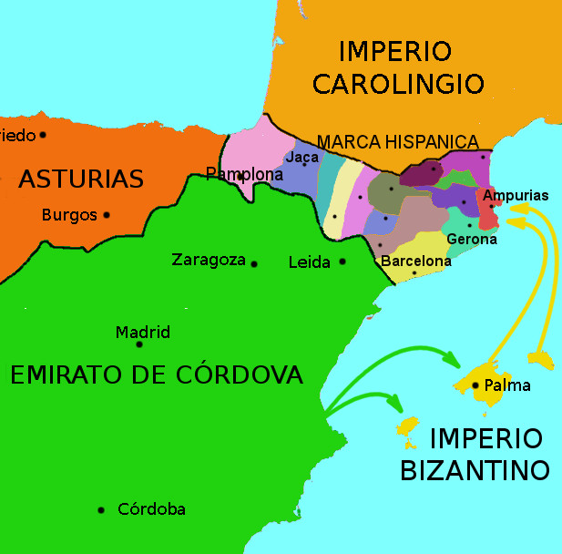 mapa España conquista musulmana