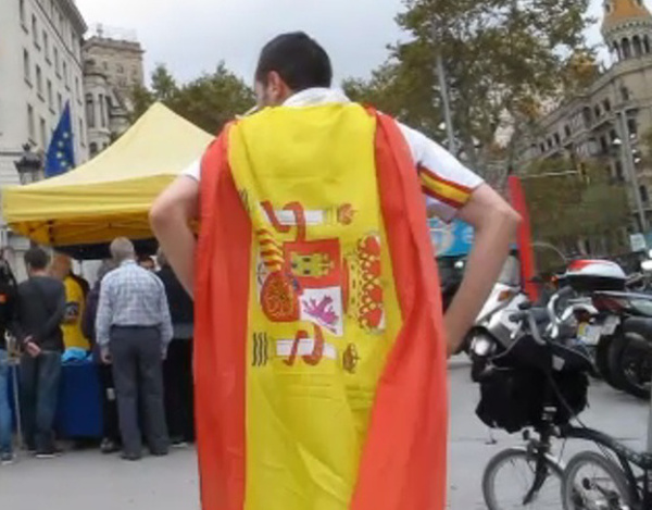 quema de bandera española